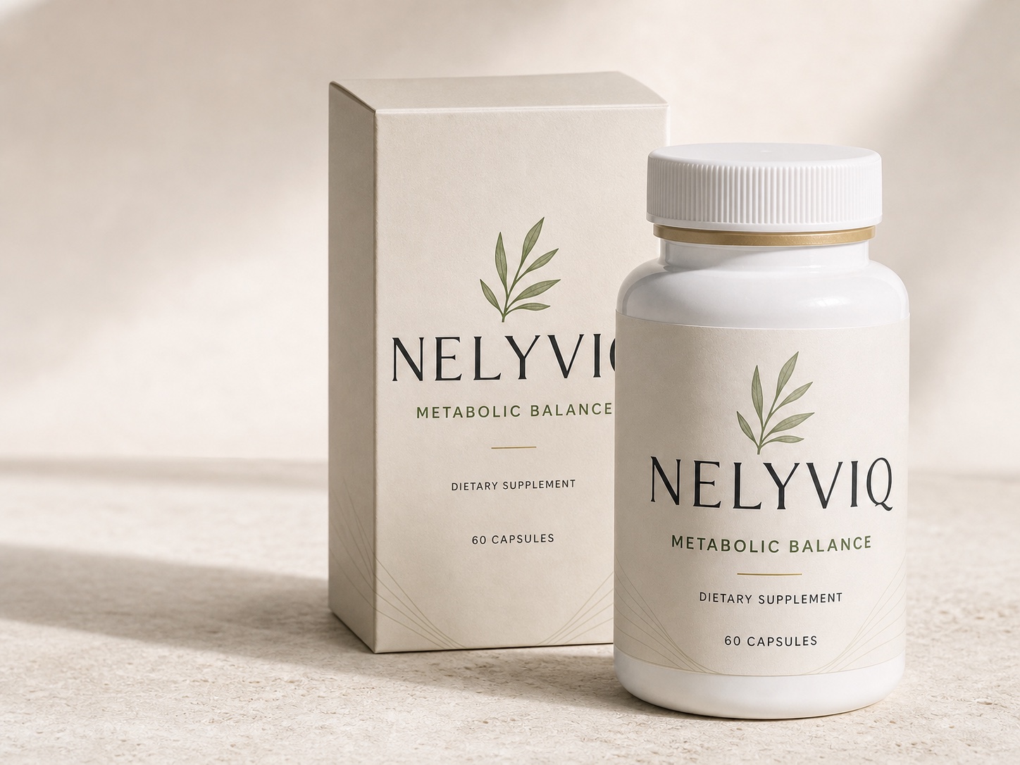 Nelyviq Metabolic Balance bottle and retail carton concept packaging